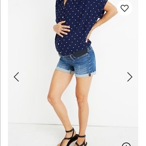 Maternity Side-Inset Jean Shorts